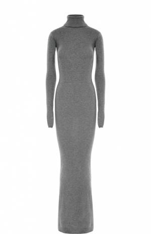 Облегающее платье-макси с длинным рукавом и высоким воротником Stella McCartney. Цвет: серый