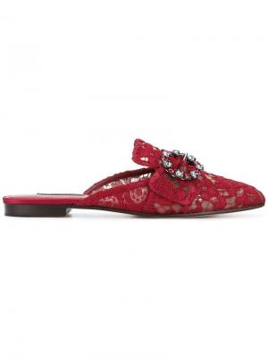 Кружевные слиперы Dolce & Gabbana. Цвет: красный