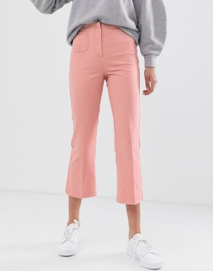 Укороченные расклешенные джинсы розового цвета -Розовый ASOS DESIGN