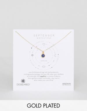 Ожерелье с сапфиром для рожденных в сентябре Dogeared. Цвет: золотой