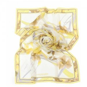 Модный шарфик LEONARD 27928. Цвет: белый/желтый/коричневый