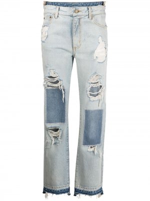 Прямые джинсы с завышенной талией Monse. Цвет: синий