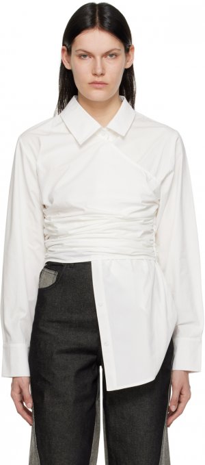 Белая рубашка с драпировкой Elleme