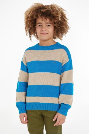 Детский свитер кремового цвета в стиле колор-блок , бежевый Tommy Hilfiger
