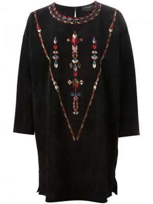 Платье туника с вышивкой Isabel Marant. Цвет: чёрный