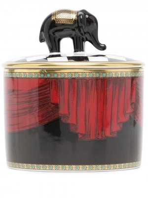 Фарфоровая шкатулка Totem Elephant Cylindrical GINORI 1735. Цвет: красный