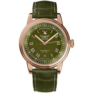 Наручные часы  V.3.35.2.279.4, золотой, зеленый Aviator