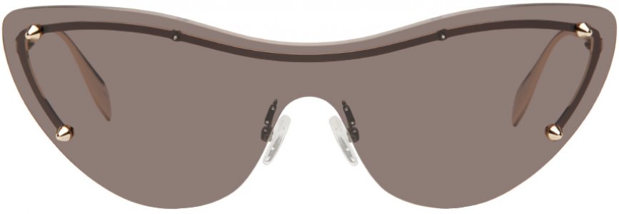 Солнцезащитные очки «кошачий глаз» с золотыми шипами и заклепками Alexander McQueen