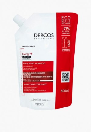 Шампунь Vichy DERCOS Energy+ против выпадения волос (сменный блок), 500 мл. Цвет: прозрачный