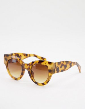 Солнцезащитные очки в массивной оправе с круглыми линзами -Коричневый цвет AJ Morgan