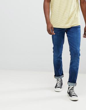 Синие зауженные джинсы из органического хлопка Co Lean Dean Nudie Jeans. Цвет: синий