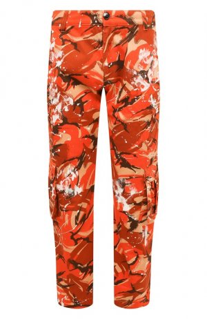 Хлопковые брюки-карго Martine Rose. Цвет: оранжевый