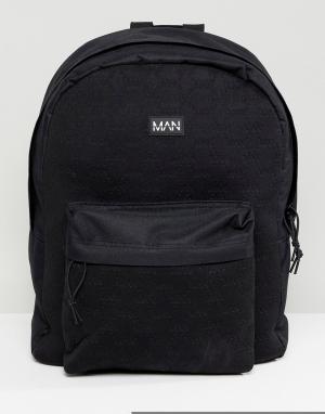 Черный рюкзак с тиснением boohooMAN. Цвет: черный