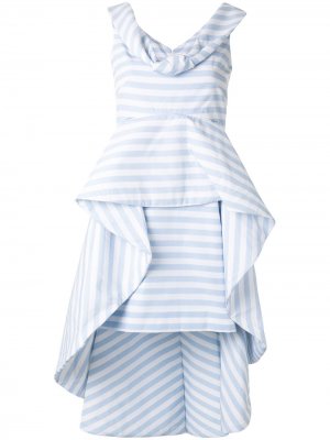 Полосатое платье Anetta с баской Leal Daccarett. Цвет: синий