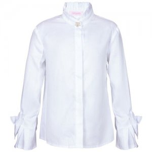 Блуза , полуприлегающий силуэт, длинный рукав, размер 122, белый Stilnyashka. Цвет: белый