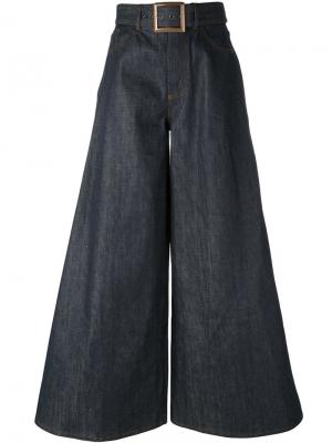 Расклешенные джинсы с поясом Jean Paul Gaultier Vintage. Цвет: синий