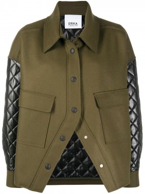 Куртка со стегаными вставками Erika Cavallini. Цвет: зеленый