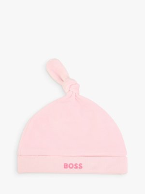 Бархатная кепка без рукавов с логотипом BOSS Baby узлом HUGO BOSS, светло-розовый