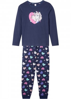 Пижама для девочки (2 изд) bonprix. Цвет: синий