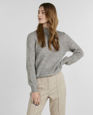 Женский пуловер с длинными рукавами Yas, серый YAS. Цвет: серый