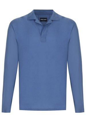 Рубашка Regular Fit из лиоцелла GIORGIO ARMANI. Цвет: синий