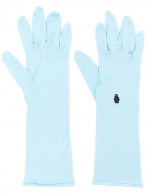 Перчатки с вышитым логотипом Styland. Цвет: синий