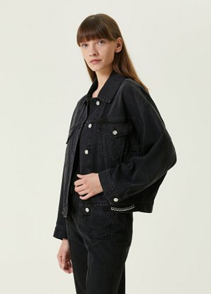 Черная джинсовая куртка с цепочкой Stella McCartney. Цвет: черный