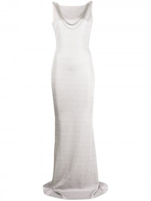 Вечернее платье с эффектом металлик Just Cavalli. Цвет: золотистый