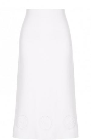 Однотонная юбка-миди из вискозы Tse. Цвет: белый