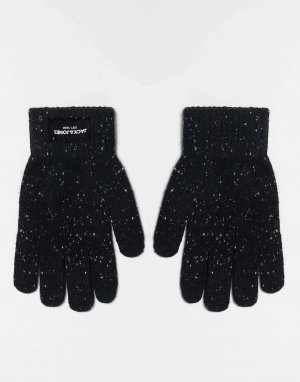 Черные перчатки с крапинками Jack & Jones