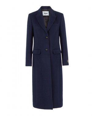 Пальто из шерсти MSGM. Цвет: тем.синий