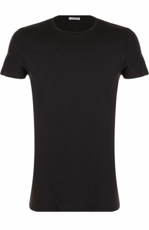 Хлопковая футболка с круглым вырезом Tomas Maier. Цвет: черный