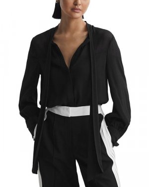 Блузка с завязками Arina REISS, цвет Black Reiss