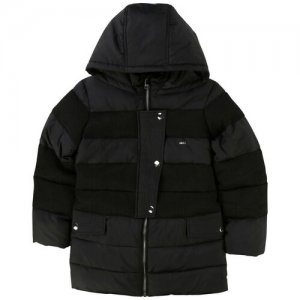 Пальто демисезонное с капюшоном KARL LAGERFELD Z16054/09B. Цвет: черный