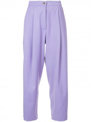 Широкие укороченные брюки Natasha Zinko. Цвет: фиолетовый