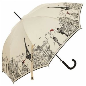 Зонт трость женский Guy De Jean Calin-LA Cats Beige. Цвет: бежевый
