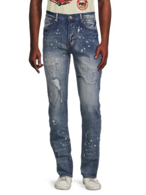Рваные джинсы прямого кроя со средней посадкой Stitchworks , синий Reason