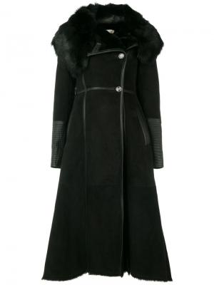 Двубортное расклешенное пальто Temperley London. Цвет: чёрный