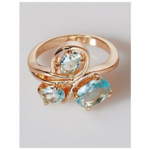 Кольцо помолвочное , фианит, размер 20, голубой Lotus Jewelry. Цвет: голубой