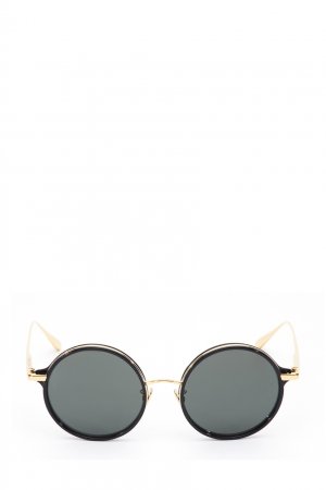 Круглые солнцезащитные очки Bara Linda Farrow. Цвет: серый