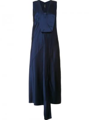 Платье с V-образным вырезом Narciso Rodriguez. Цвет: синий