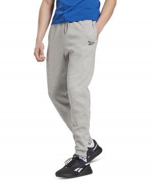 Мужские классические флисовые брюки-джоггеры с завязками на талии и логотипом Reebok