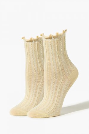 Текстурированные носки с салатовыми краями , желтый Forever 21