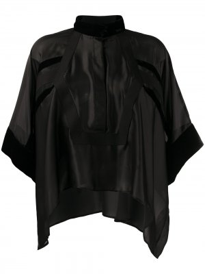 Блузка-туника асимметричного кроя Sacai. Цвет: черный