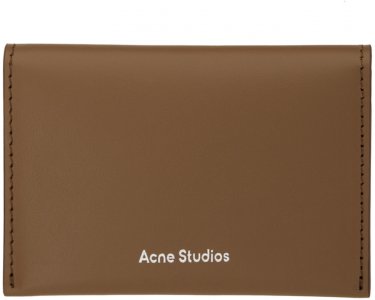 Коричневый сложенный визитница светло-коричневого цвета Acne Studios