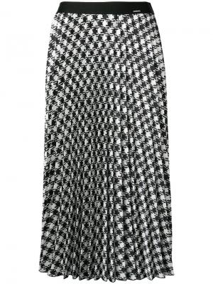 Плиссированная юбка миди в ломаную клетку Liu Jo. Цвет: черный