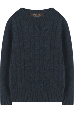 Кашемировый пуловер фактурной вязки Loro Piana. Цвет: синий