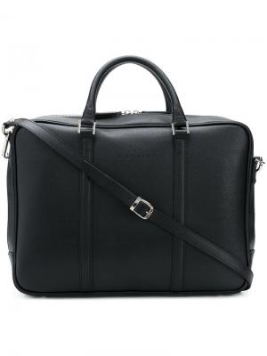 Logo embossed laptop bag Canali. Цвет: черный