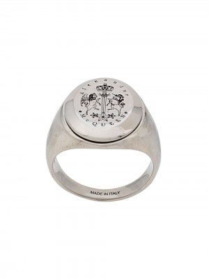 Перстень с гравировкой Alexander McQueen. Цвет: серебристый