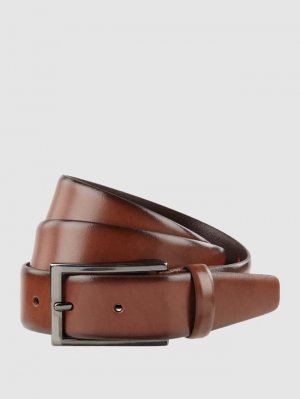Кожаный ремень с металлической пряжкой , коричневый Pierre Cardin